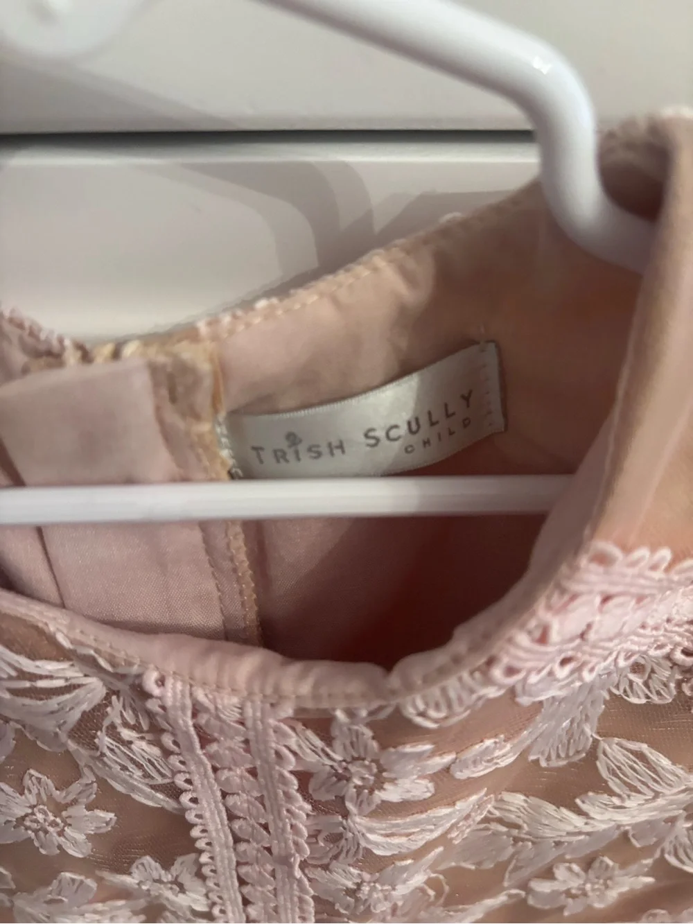 Blush Pink Lace Tulle Party Dress for Girls
